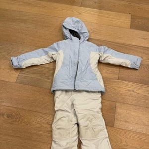 Lands' End Kids Squall Fleece Lined Waterproof Insulated Jacket & Bibs (snow)